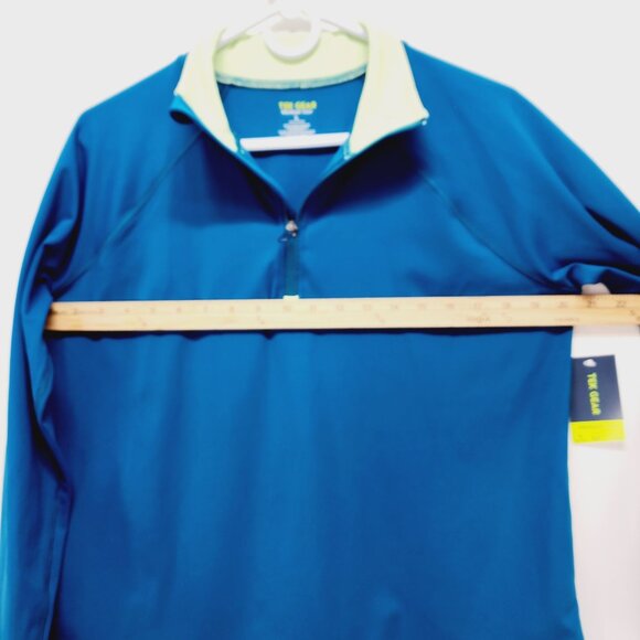 Tek Gear Womens Blue Long-Sleeve Workout Pullover 1/4 Zip Contrast Collar Size L - Picture 6 of 9